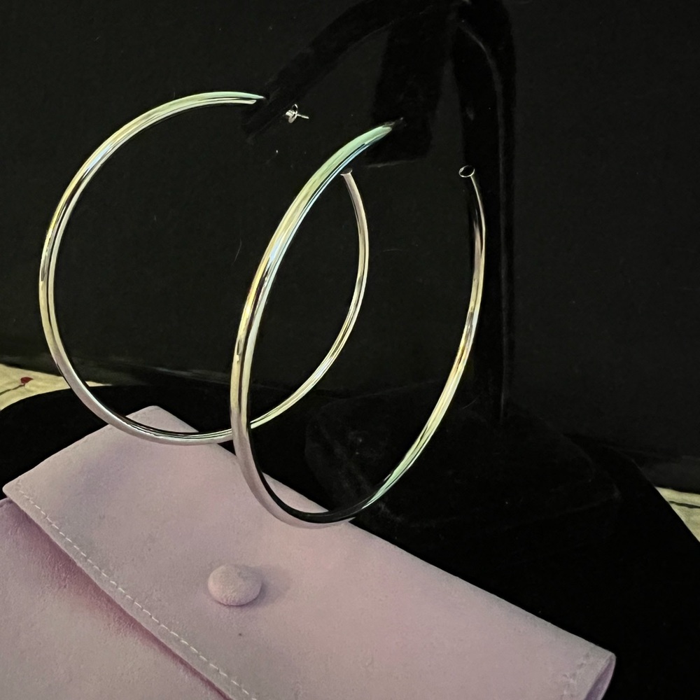 Melinda Maria Silver Hoop Earrings